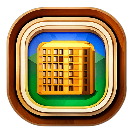 Hotel, Minimalist App Icon - Circle Icon Bevel Border