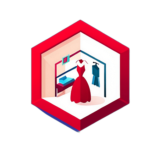 Bridal Shop, Minimalist App Icon - Circle Icon Bevel Border