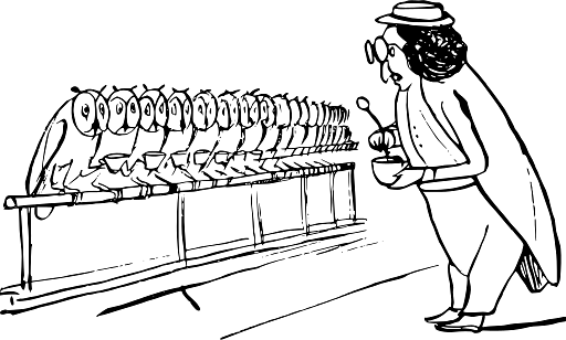 Edward Lear Drawing Man Feeding the Owls