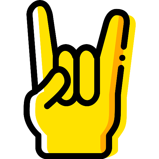 Yellow Rock N Roll Hand Icon