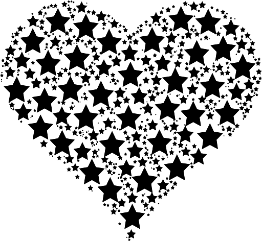 Love Heart with Stars Design