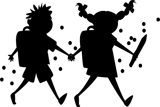 Two Children on Their Way to School