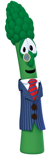 Archibald Asparagus Wearing Suit