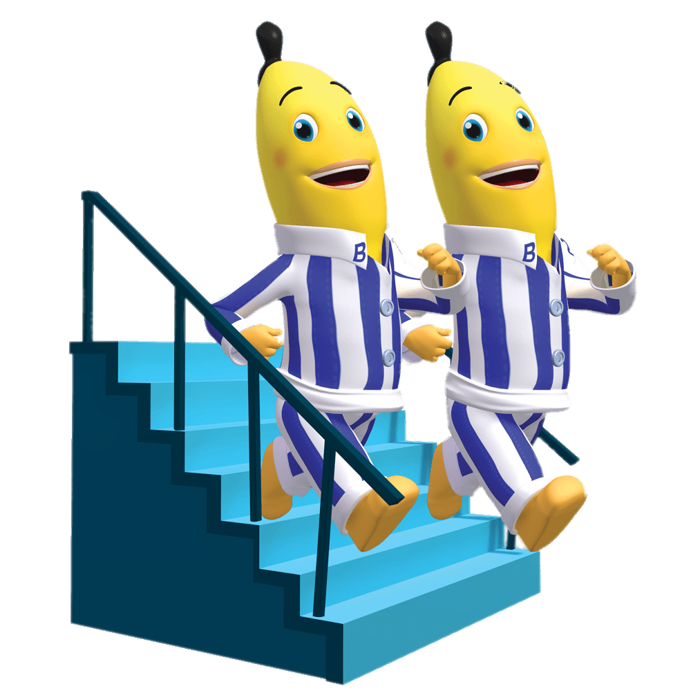 Bananas In Pyjamas Walking Down the Stairs