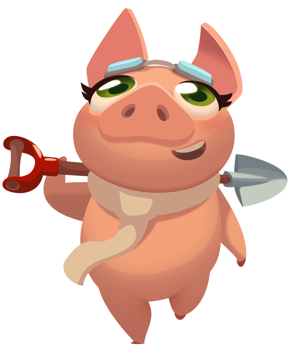 Farm Heroes Saga Amelia the Pig Holding Spade