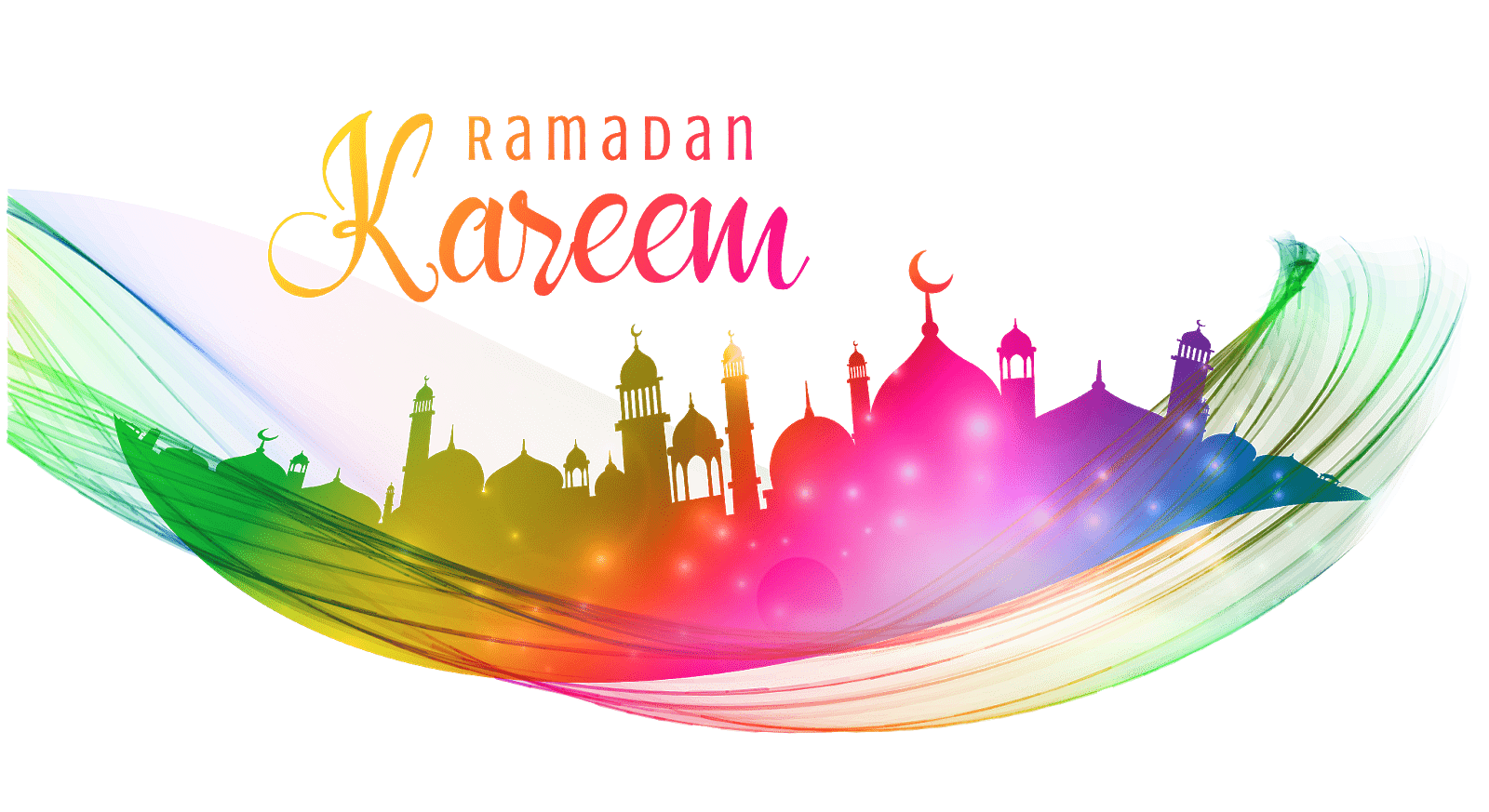 Ramadan Kareem Rainbow Colours