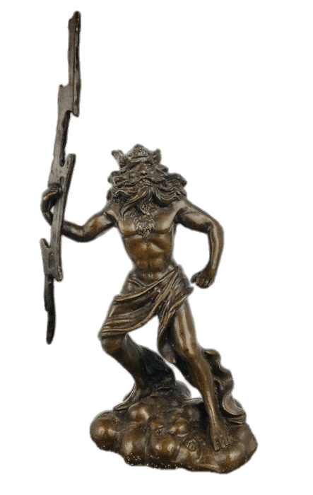 Zeus Holding Thunderbolt Bronze Sculpture