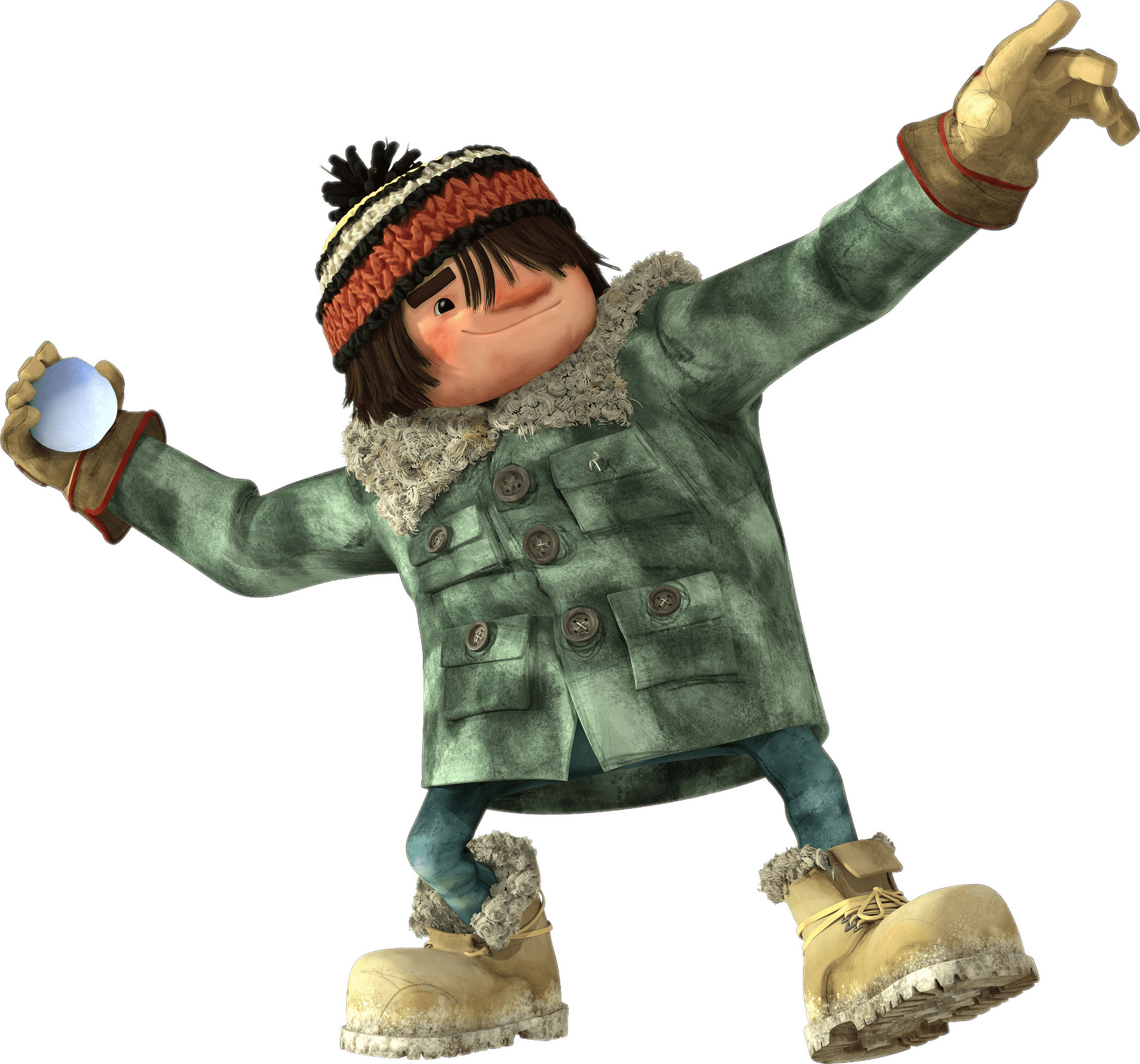 Snowtime Movie Character Chuck Throwing Snowball