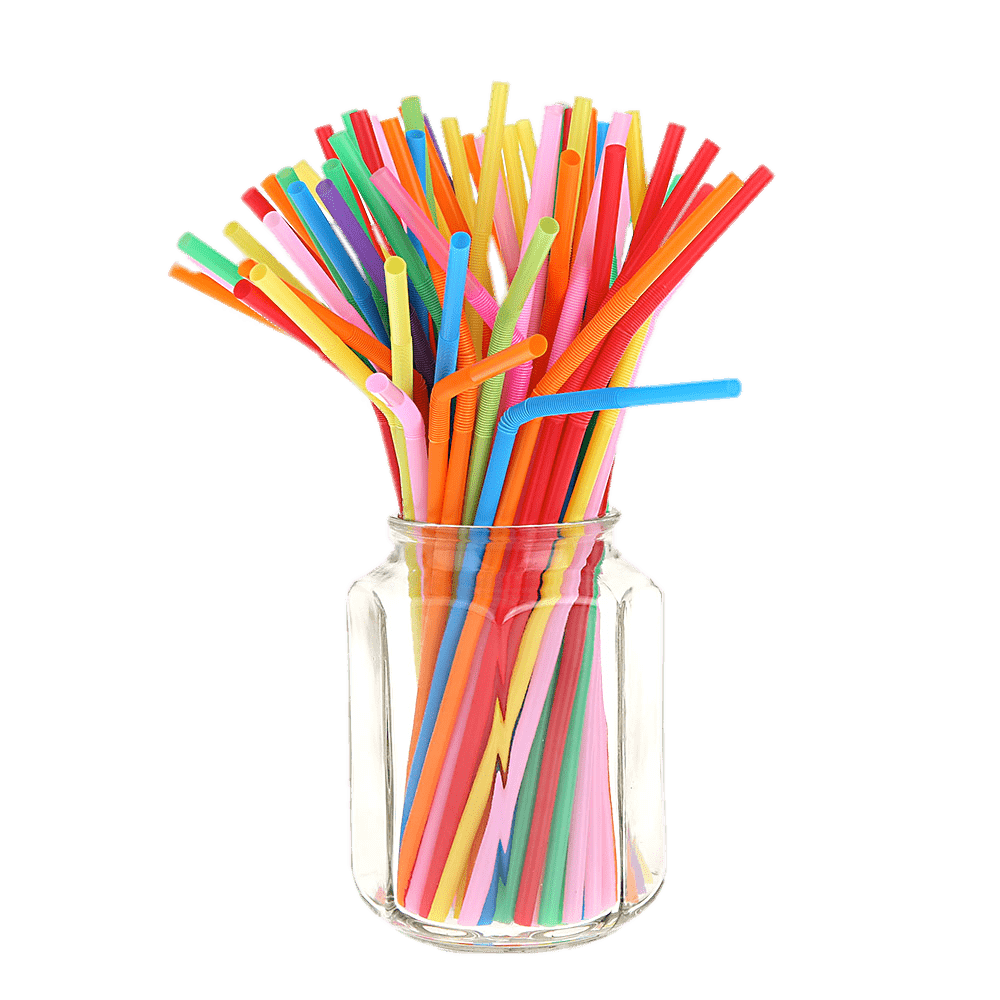 Coloured Straws In A Jar