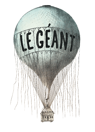 Le Géant Hot Air Balloon 19th Century France