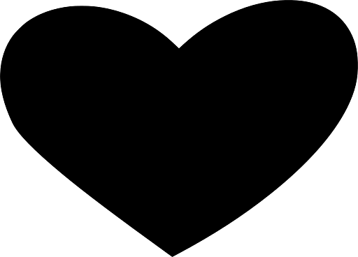 Large Full Black Heart Silhouette