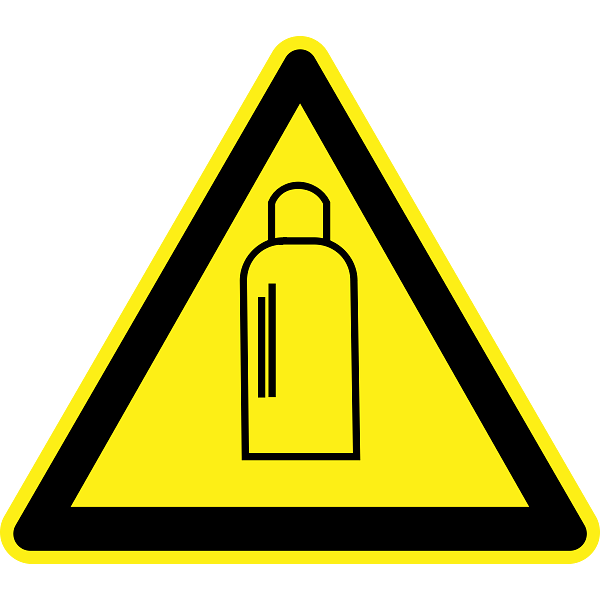 Bottle Under Pressure Hazard Warning Sign