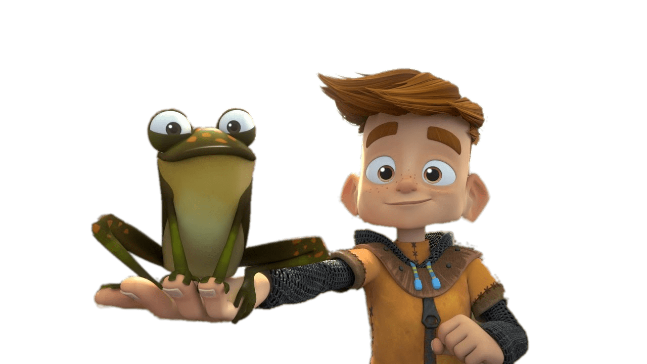 Little Knight With Frog on Hand