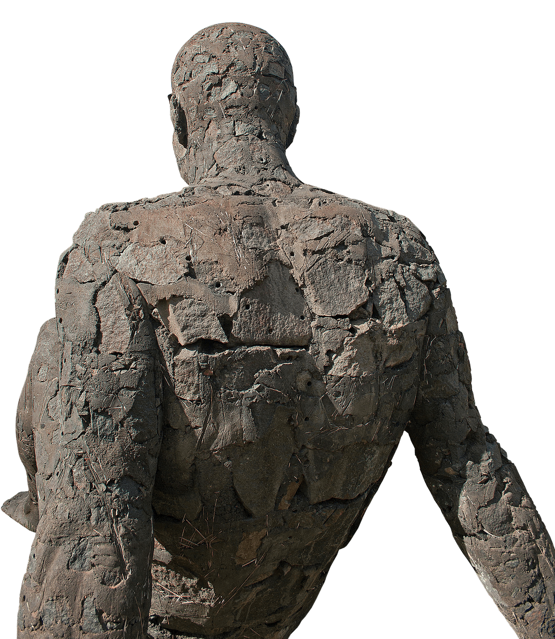 Modern Statue Of A Man Sitting Back