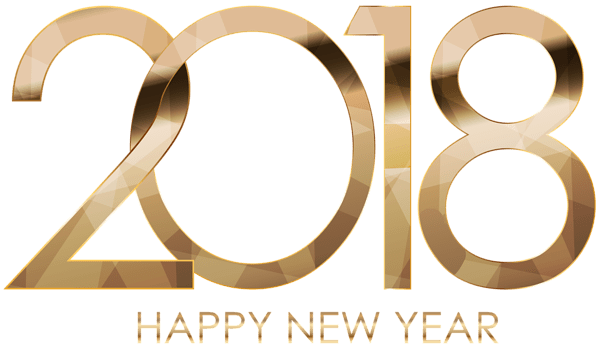 2018 Happy New Year Golden Letters