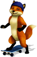 Fox on A Skateboard
