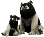 Zafari characters Xiang and Fan the pandas