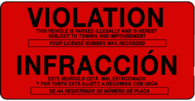 Red Parking Violation Label