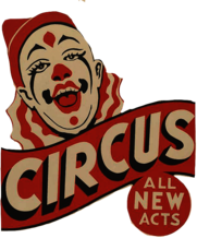 Circus All New Acts Clown Sign