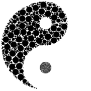 Yin Yang Symbol made with Circles