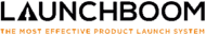 Launchboom logo and slogan