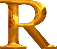 Gold Typography Letter R