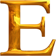 Gold Typography Letter E