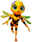 Wasp, Children'S Cartoon Animation Style -  Full Body, Single View, No Shadow