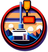 Diner, Minimalist App Icon - Circle Icon Bevel Border