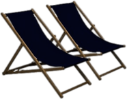 Set Of Blue Deckchairs