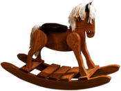 Wooden Rocking Horse With Padded Seat