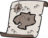 Black and White Treasure Map