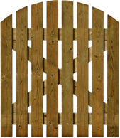 Round Top Light Wooden Gate