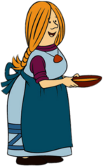 Vic the Viking Ylva Bringing Food