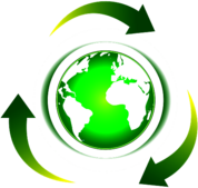 Green Recycling Logo with Earth