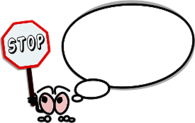 Speech Bubble with Stop Sign at the Left