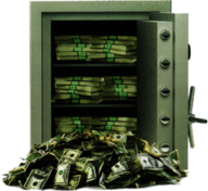 Money Vault Dollars Spilling Out