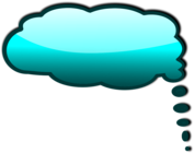 Blue Shaded Thought Bubble