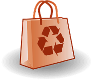 Paper Shopping Bag with Recycling Symbol