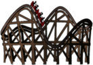 Rollercoaster With Red Cars Clipart