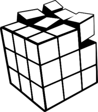 Black and White Broken Rubik's Cube