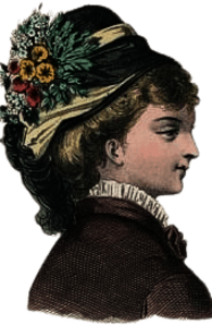 Victorian Woman Brown Coat And Hat