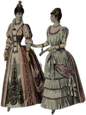 Women With Victorian Dresses Illustration