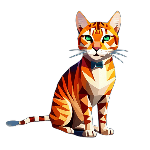 Toyger, Children'S Cartoon Animation Style - Full Body, Single View, No Shadow