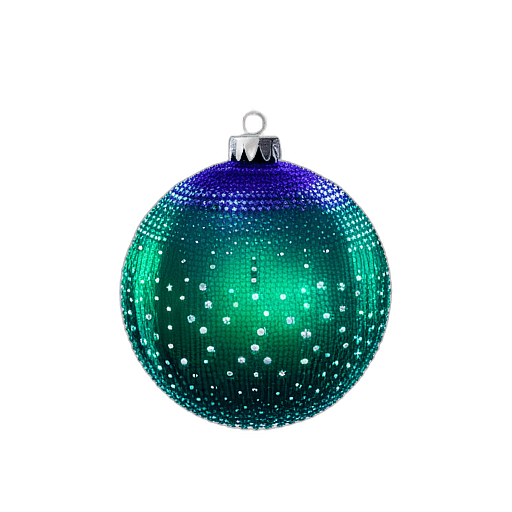 Jewel-Toned Bauble With Embedded Rhinestones, Minimalist - Single Item, Decorated Christmas Bauble, High Detail, No Shadow