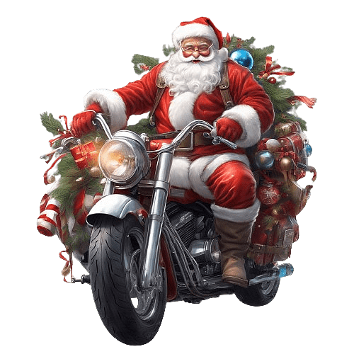 Santa Claus on a Motorcycle