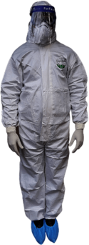 White Protection Suit Against Bacteria and Viruses