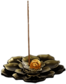 Incense Stick on Lotus Tray