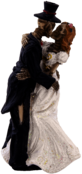 Skeleton Bride and Groom Kissing