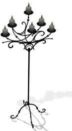 Candles on Black Stand